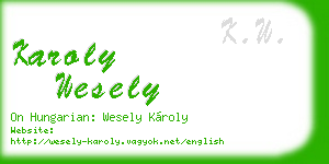 karoly wesely business card